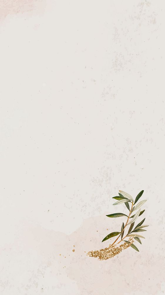 Beige iPhone wallpaper, minimal botanical background