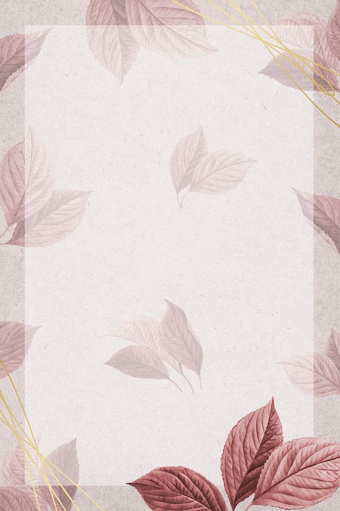 Hand drawn cherry leaf pattern illustration
