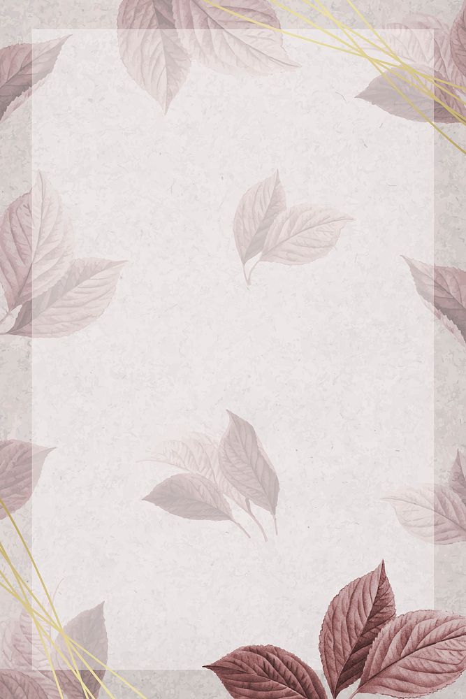 Hand drawn cherry leaf pattern vector