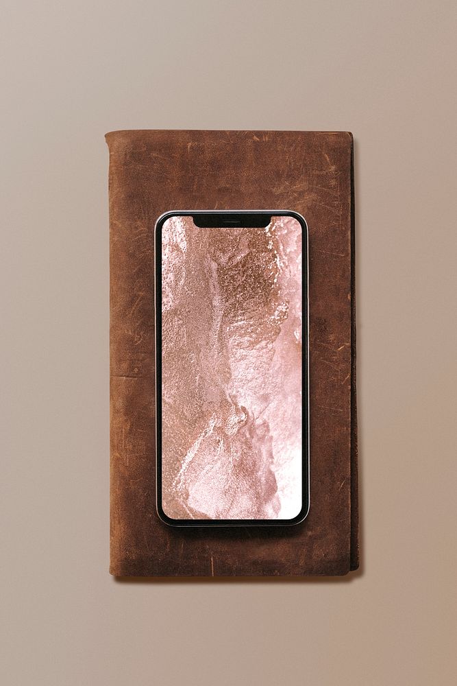Shimmering pink smartphone case mockup
