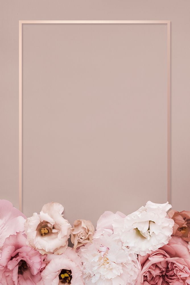 Beautiful pink floral rectangle frame