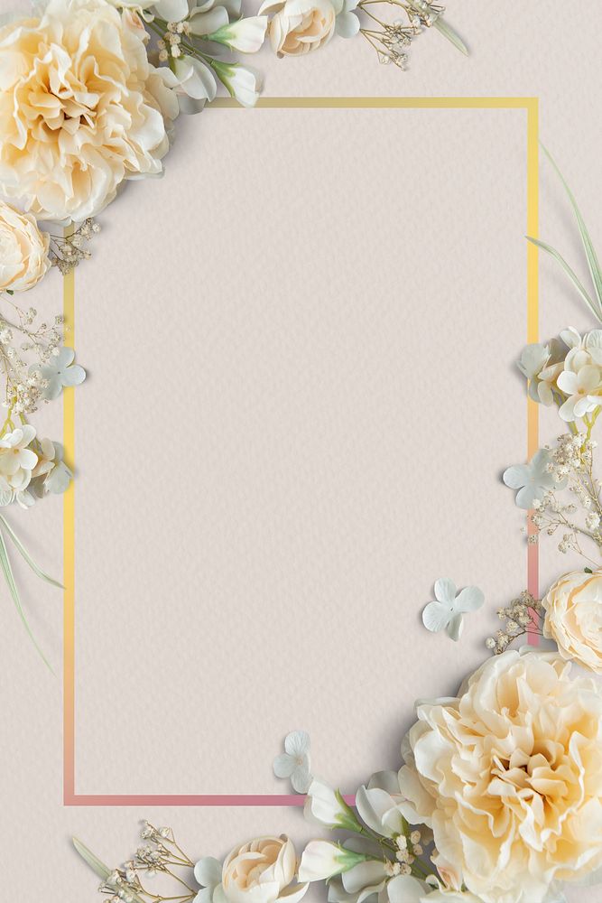 Blank blooming floral frame design