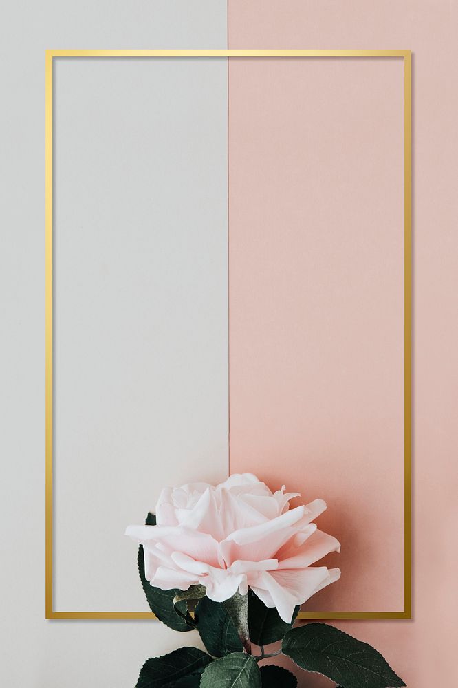 Golden rectangle floral frame design
