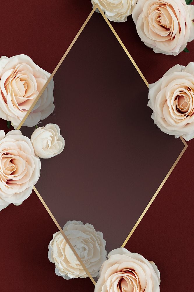 Blank golden rose frame design