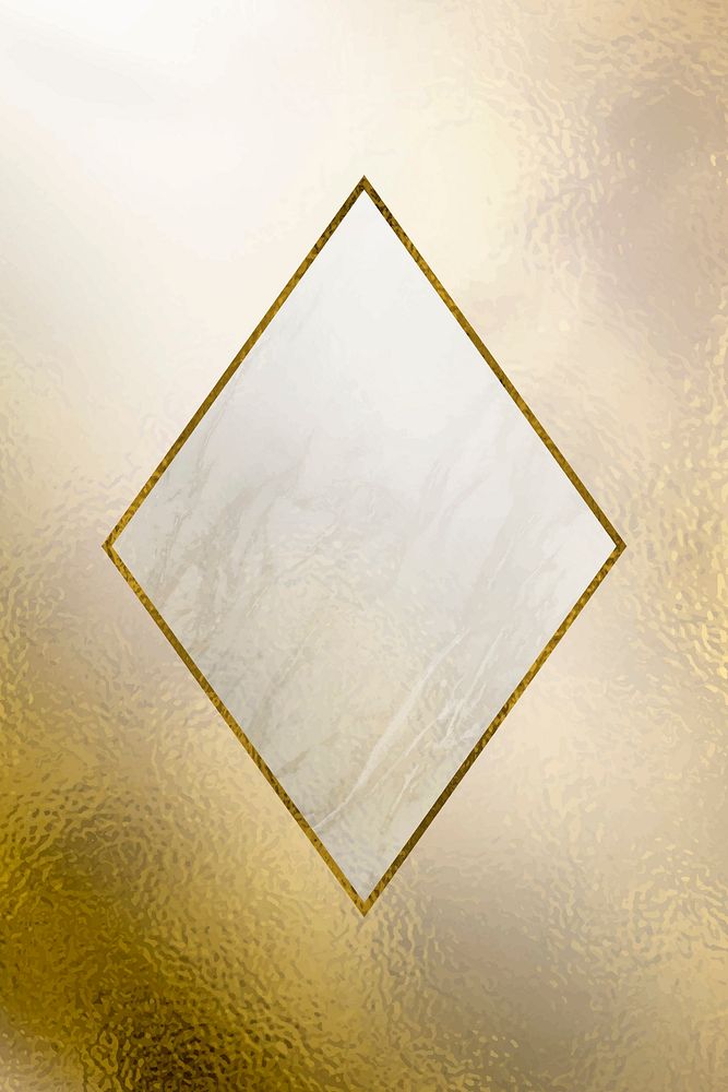 Rhombus gold frame mobile phone wallpaper vector