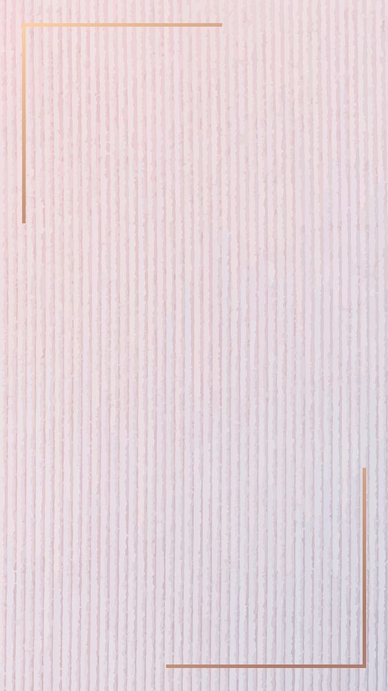 Rectangle gold frame on pink corduroy textured background vector