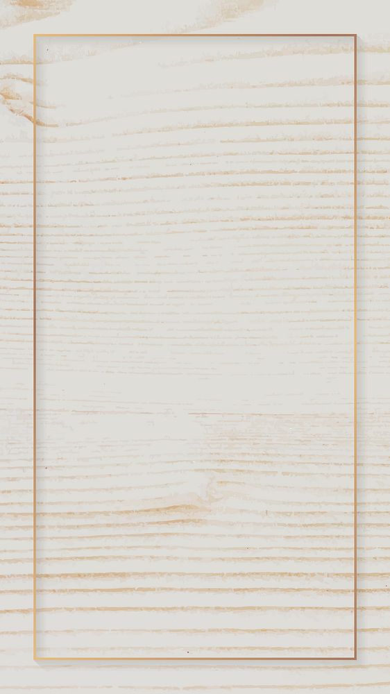 Gold frame on beige wooden background vector