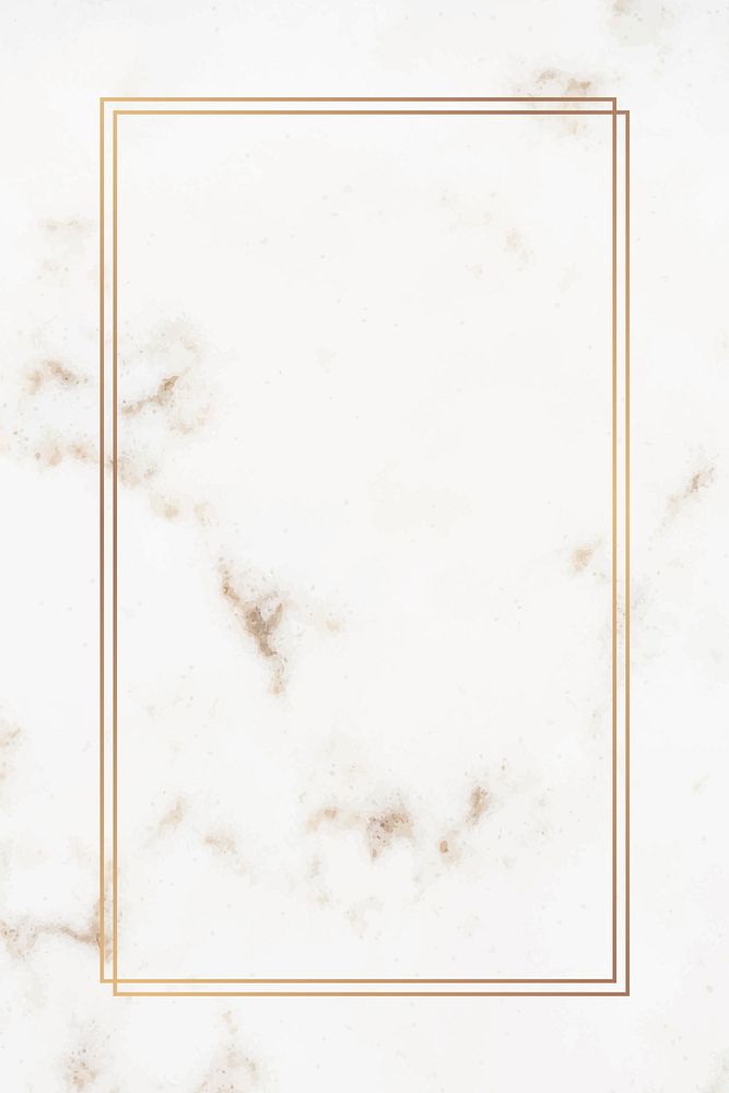 Rectangle gold frame on a marble vector