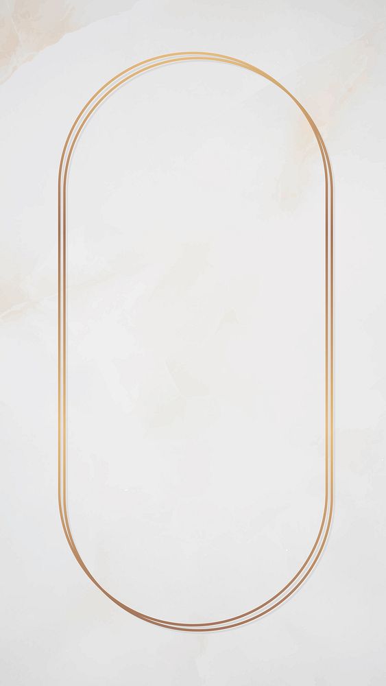 Oval gold frame on a blank background vector