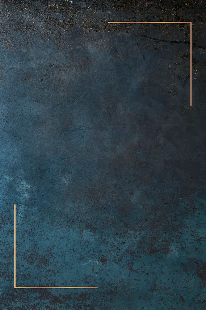 Gold frame on grunge blue background vector