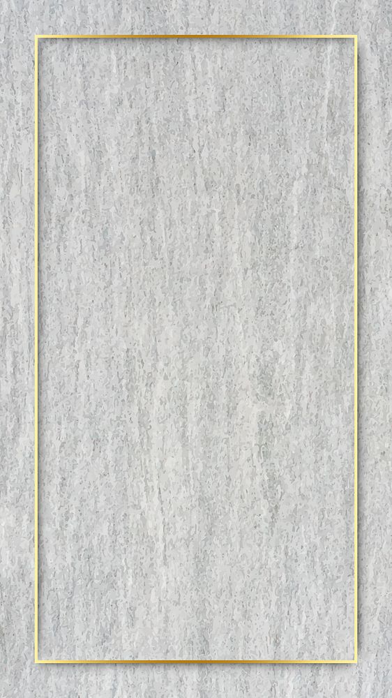 Rectangle gold frame on gray cement mobile phone wallpaper vector