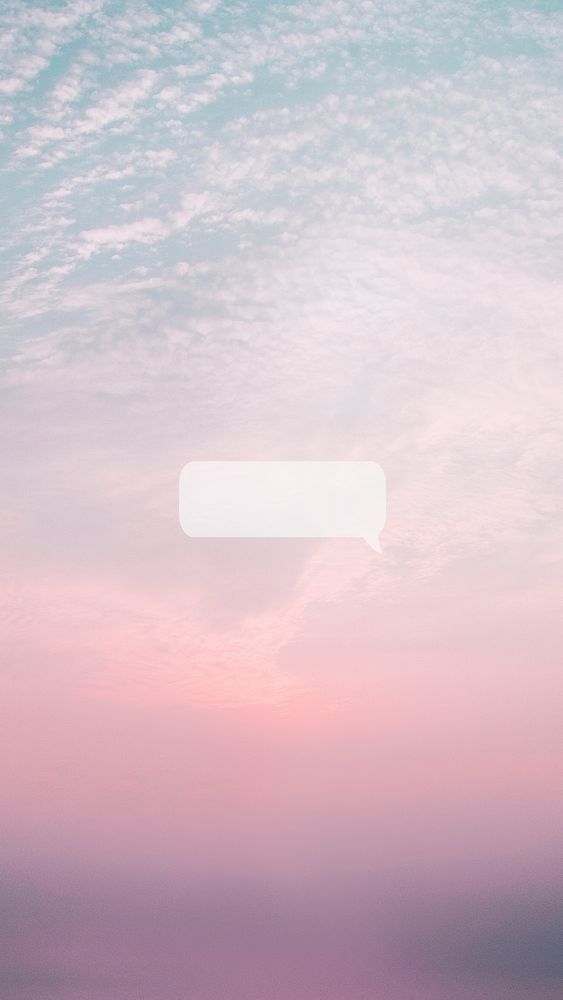 Cotton candy sky with blank speech bubble mobile wallpaper