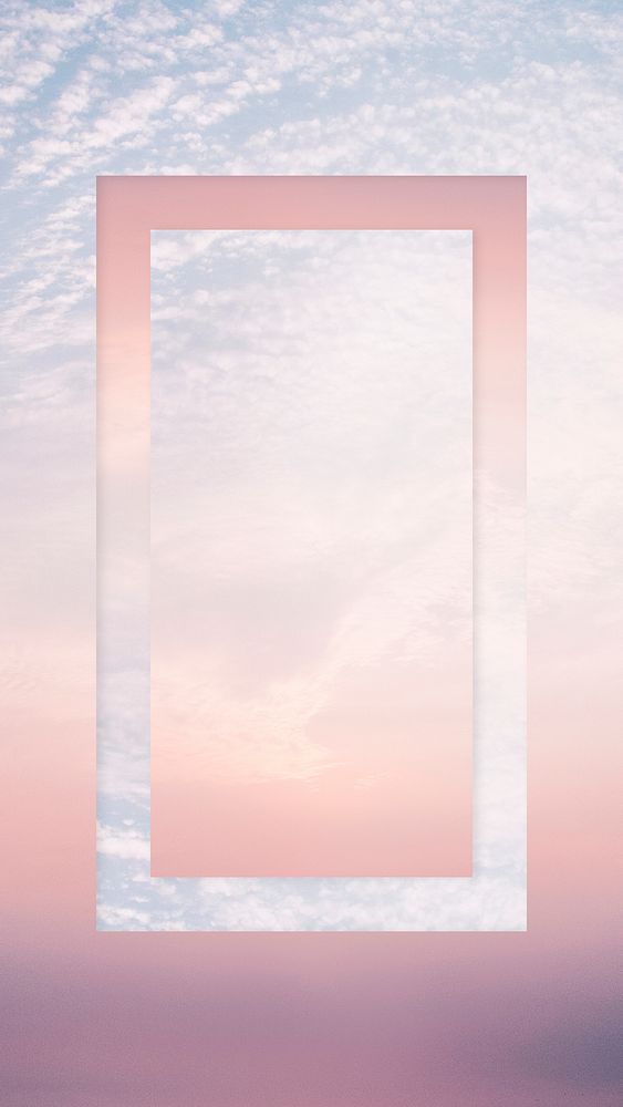 Cotton candy sky with a rectangle frame mobile wallpaper