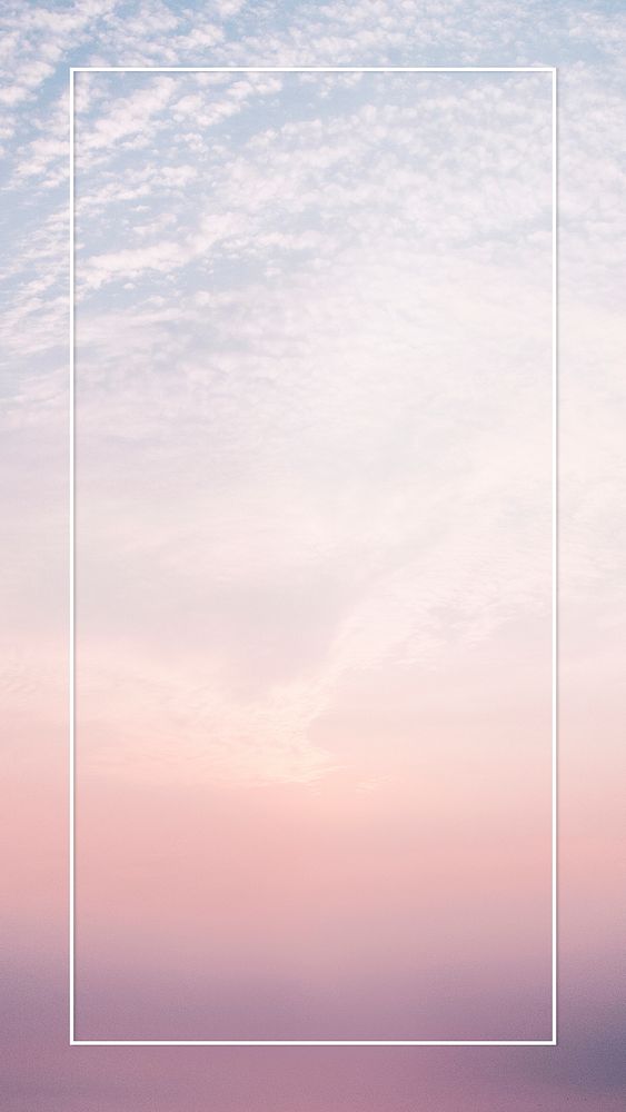 Rectangle frame on a cotton candy sky mobile wallpaper
