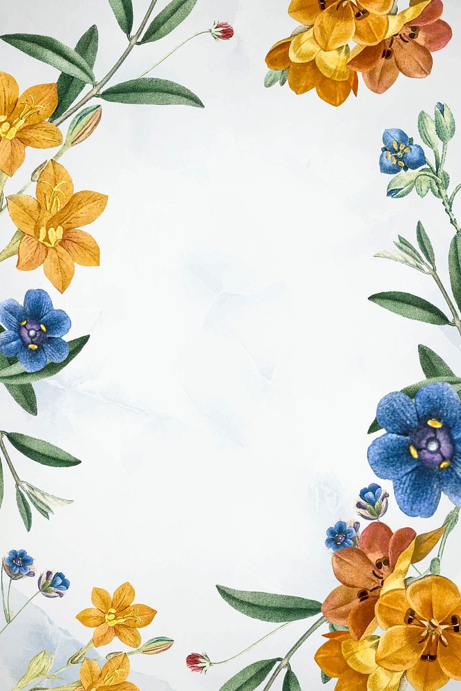 White floral frame design vector
