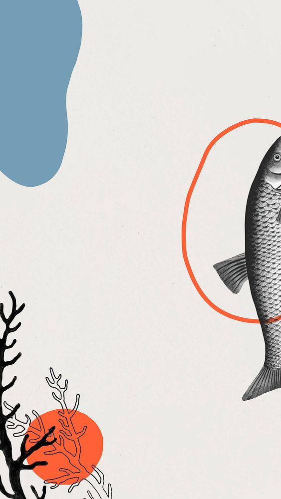 Vintage fish frame art vector | Premium Vector - rawpixel