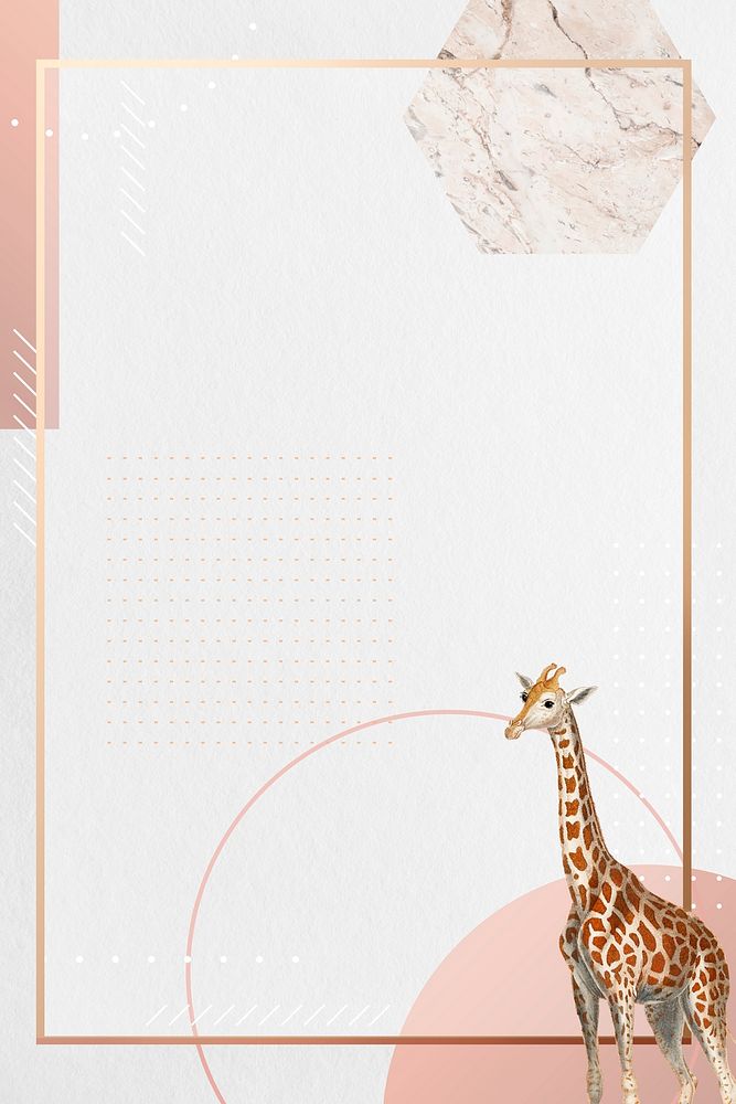 Pink rectangle giraffe frame design