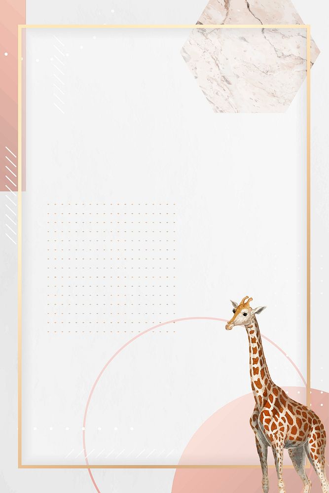 Rectangle giraffe frame design vector