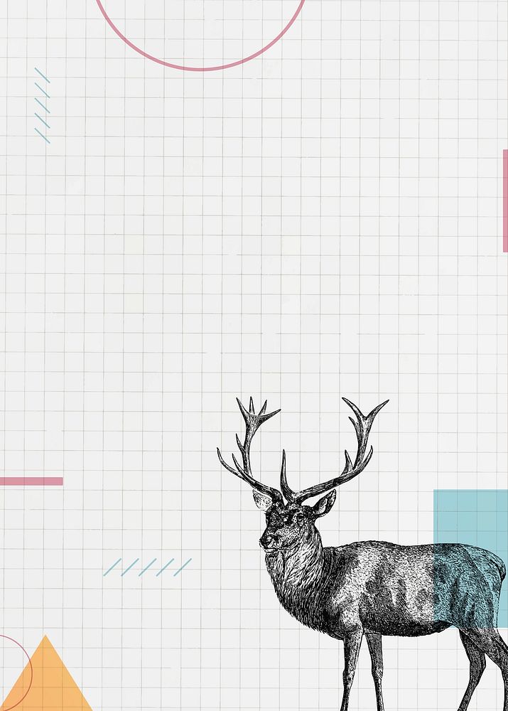 Blank paper with a deer vector