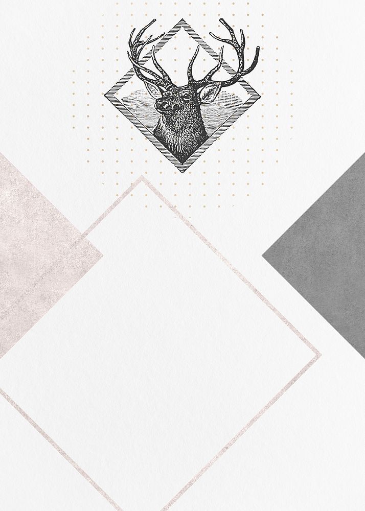 Blank rhombus deer frame design