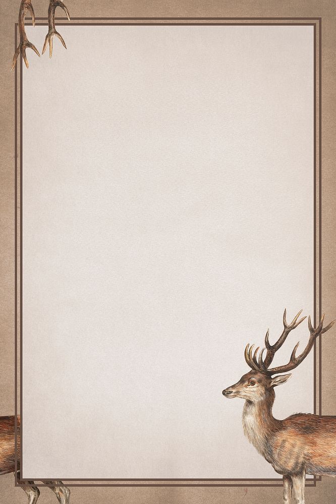 Deer pattern on brown background illustration