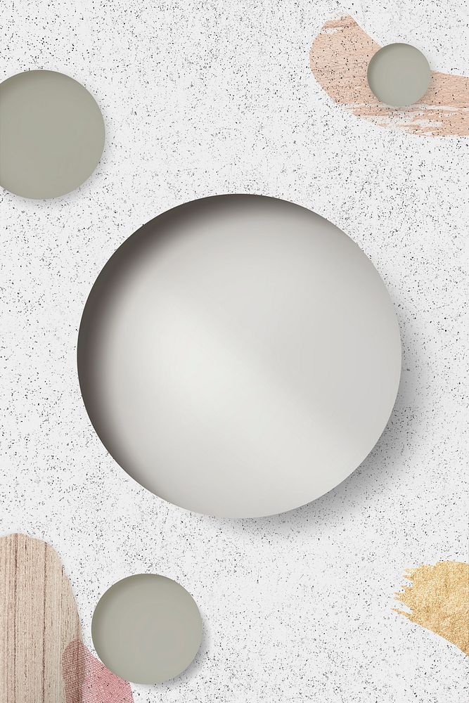 Circle on white marble background illustration