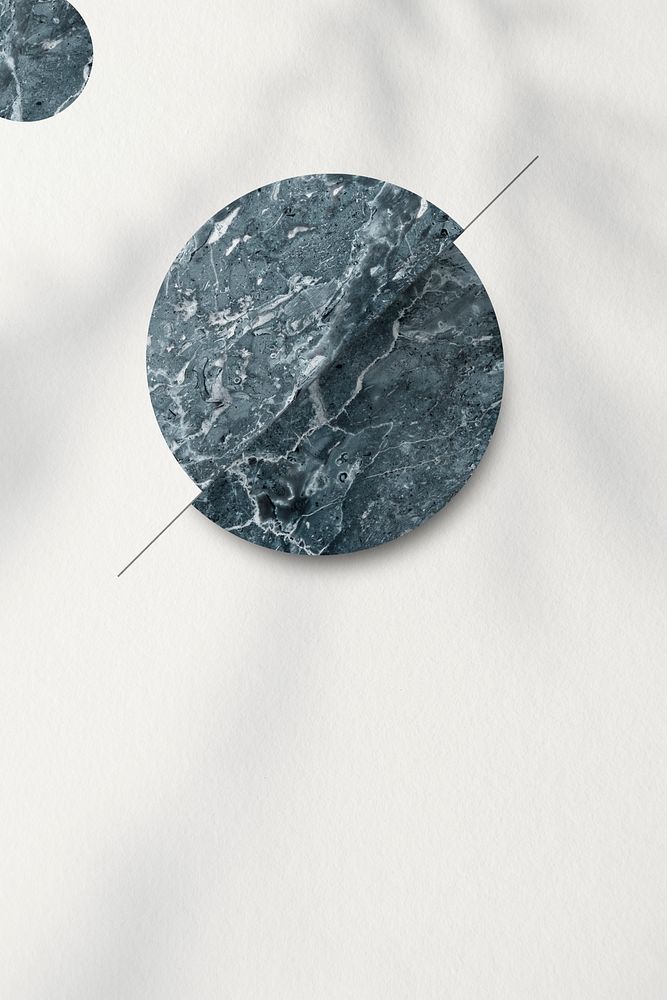 Bluish gray marble circle on white background illustration
