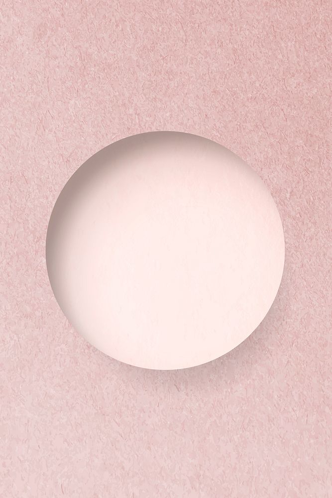 Round shape on a pink concrete textured background vector