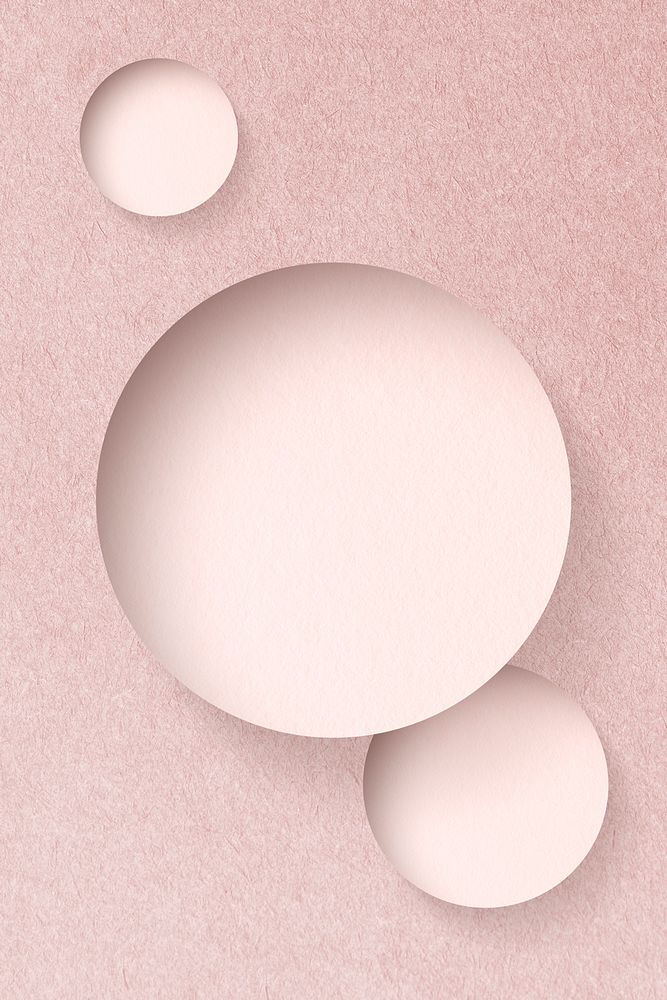 Round frame on a pink concrete textured background illustration