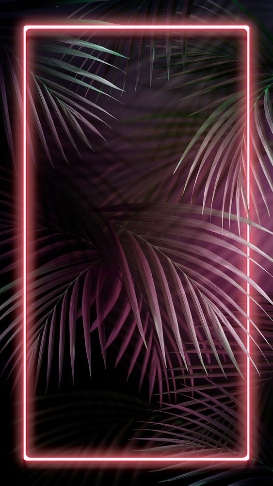 Tropical pink neon lights phone screen wallpaper