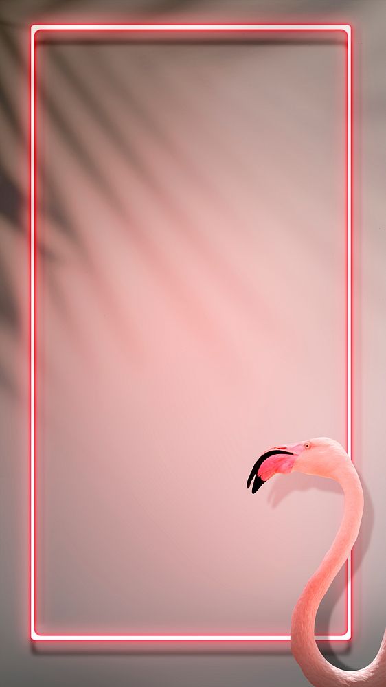 Tropical pink neon lights phone screen wallpaper