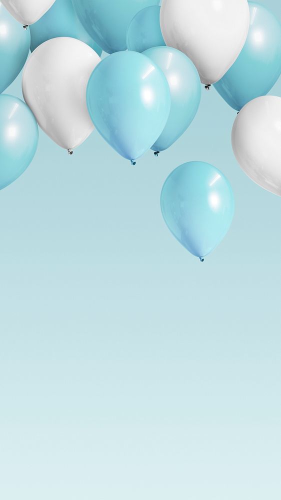 Pastel blue balloons mobile phone wallpaper