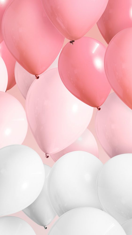 Pink balloon iPhone wallpaper, party background