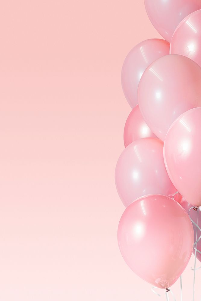 Festive pastel pink balloon banner