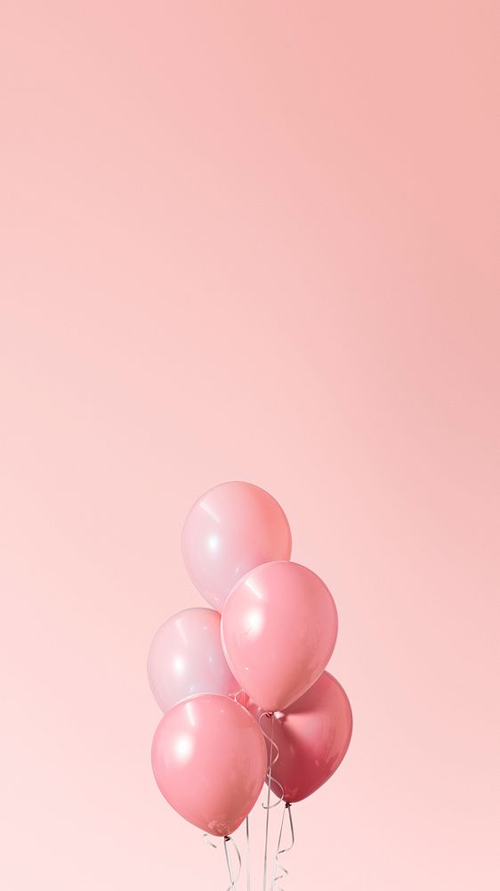 Festive pastel pink balloon mobile phone wallpaper