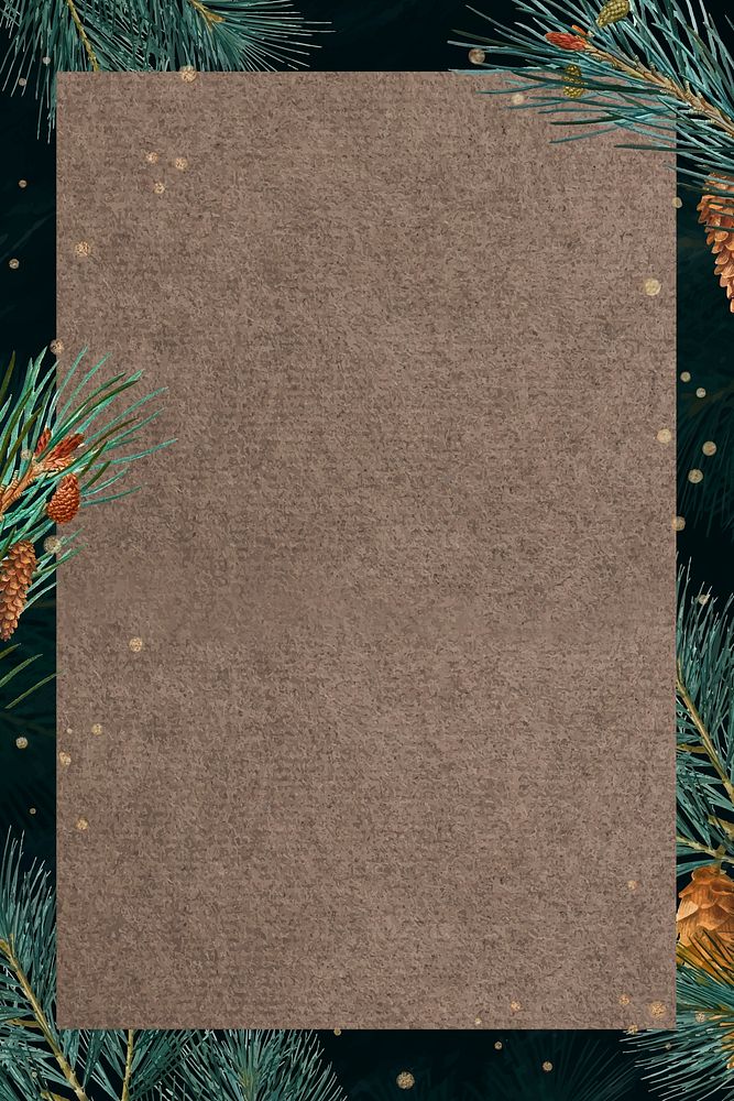 Blank rectangle Christmas frame vector