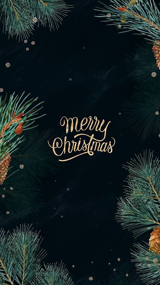 Merry Christmas on a festive frame mobile wallpaper vector