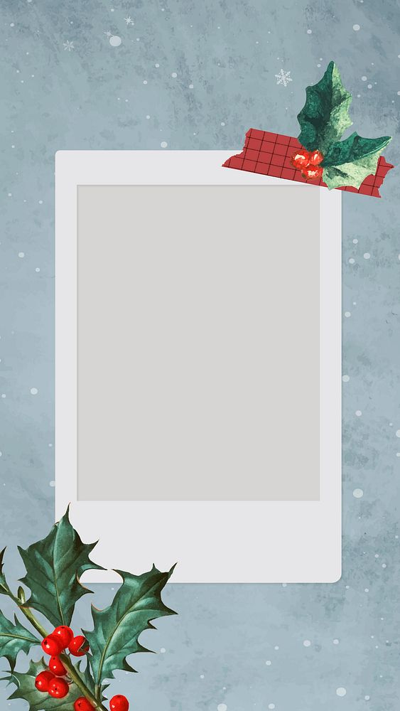 Festive blank Christmas film mobile wallpaper vector