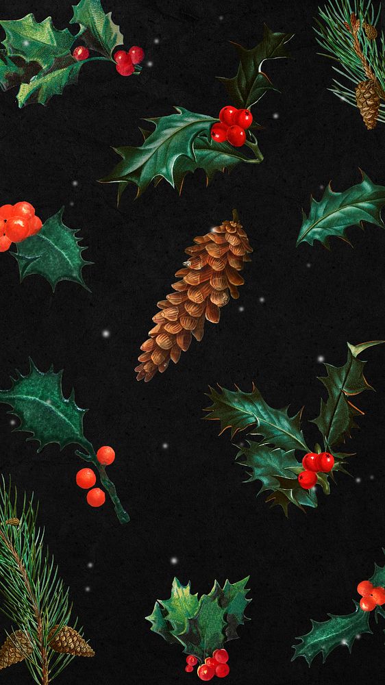 Festive Christmas design mobile wallpaper