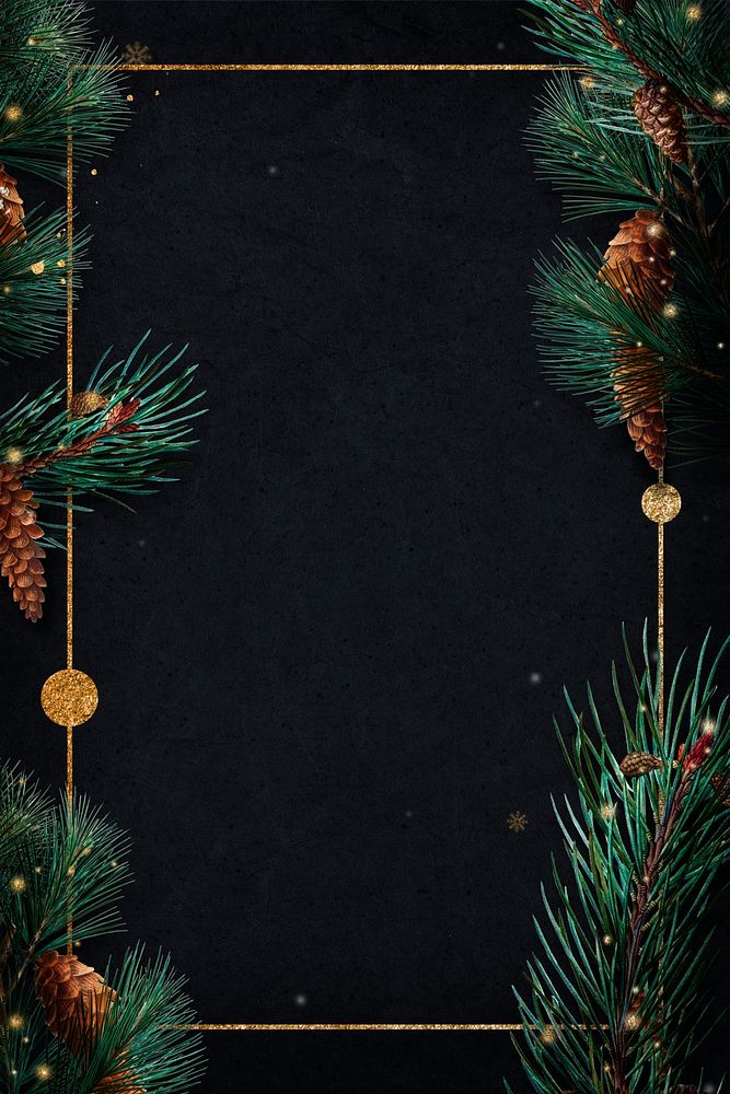 Blank golden rectangle Christmas frame design