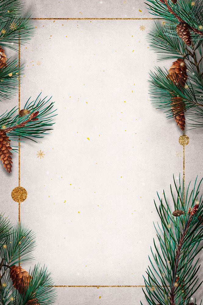 Blank golden rectangle Christmas frame