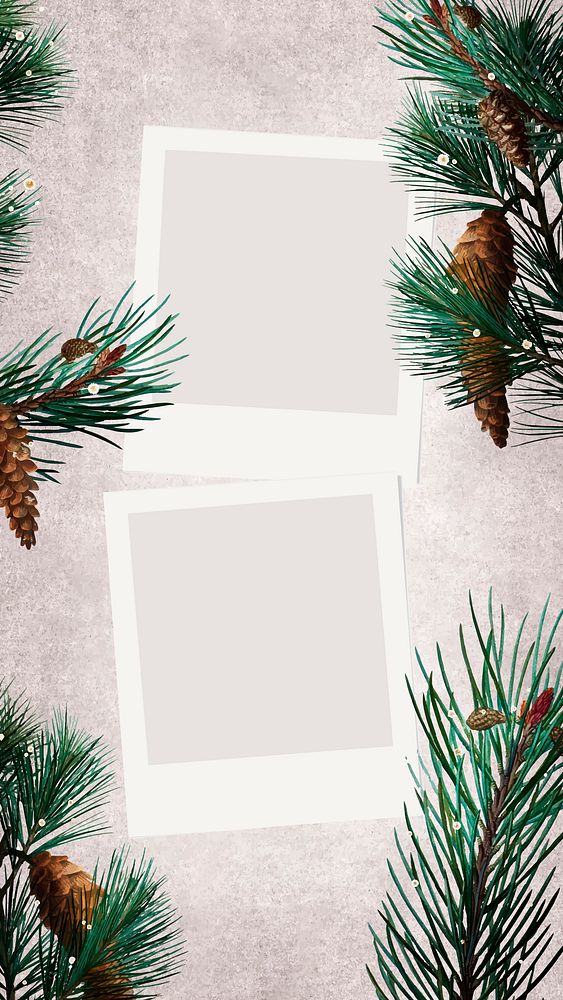 Festive blank Christmas mobile wallpaper vector