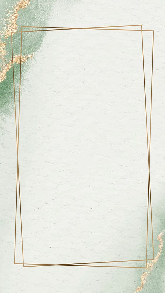 Rectangle golden vintage frame design background mobile phone wallpaper vector