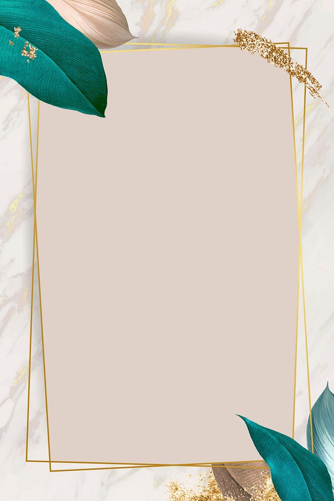 Botanical rectangle frame design vector