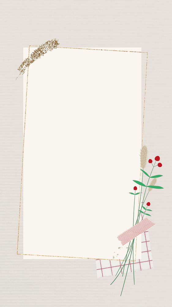 Christmas vintage frame design mobile phone wallpaper vector