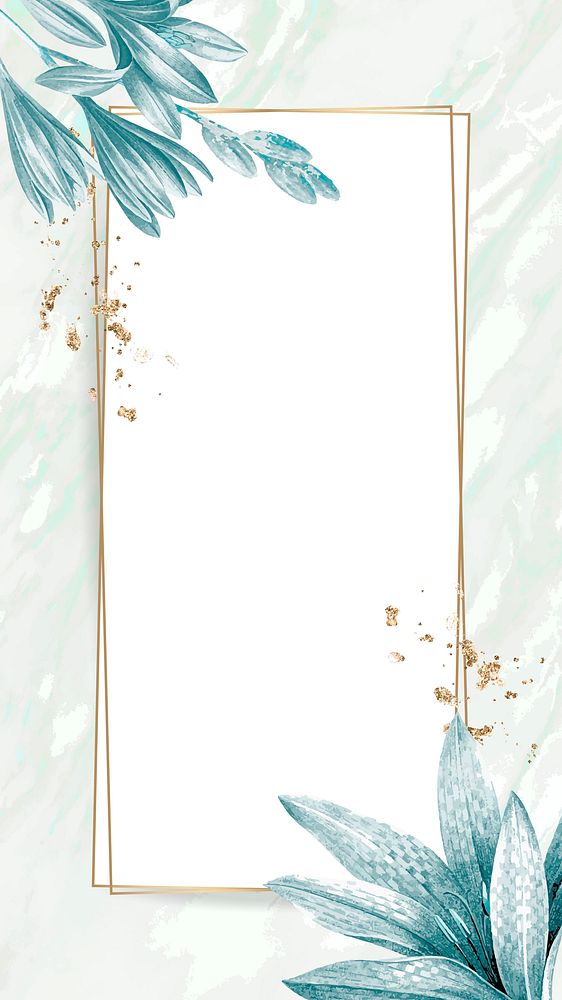 Watercolor floral frame mobile phone wallpaper vector