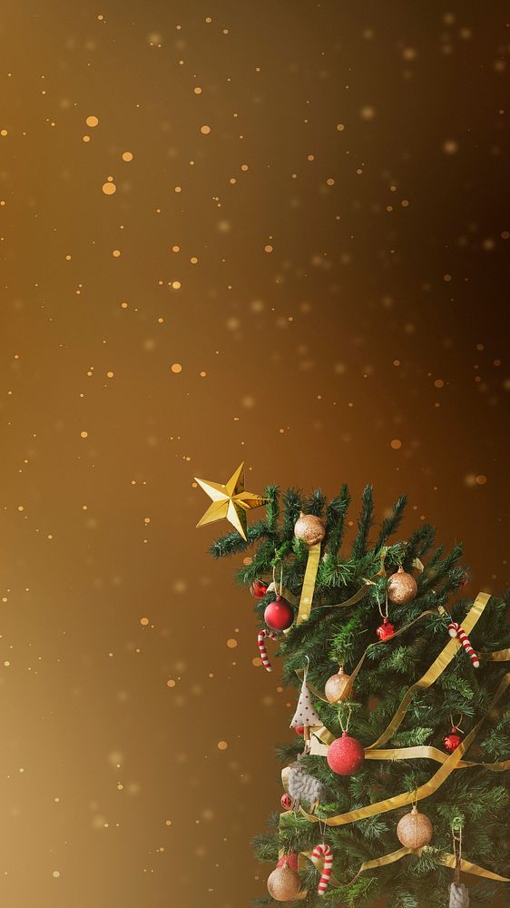 Closeup of Christmas decoration figures mobile phone wallpaper