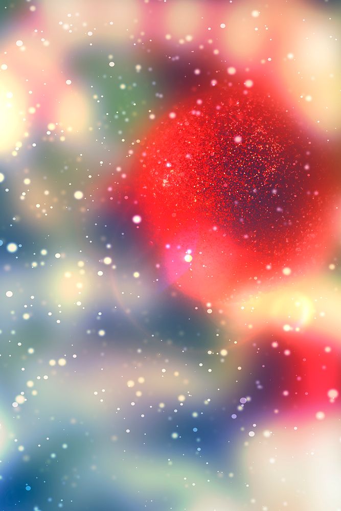 Blurry Christmas tree ornaments background