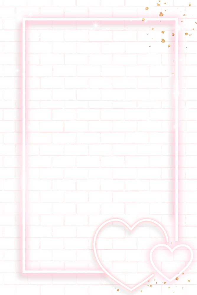 Pink neon Valentine's frame vector