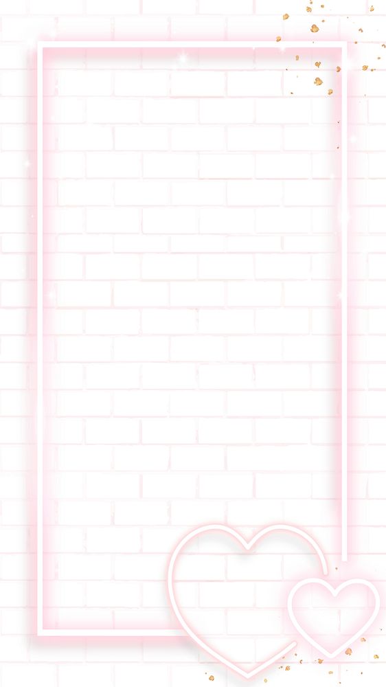 Pink neon Valentine's  mobile phone wallpaper vector